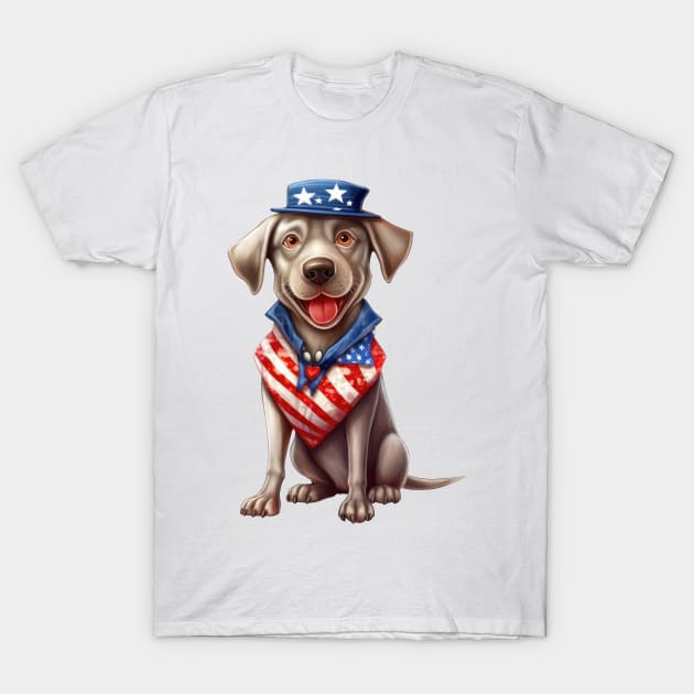 4th of July Labrador Retriever T-Shirt by Chromatic Fusion Studio